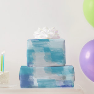Papier Cadeau Aquarelle moderne turquoise et gris Art Abstrait