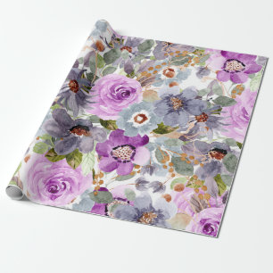 Papier Cadeau Aquarelle Motif Floral