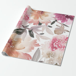 Papier Cadeau Aquarelle motif floral fond, fleur, art, flacon
