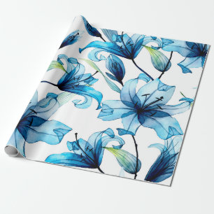Papier Cadeau aquarelle motif transparent avec flotteur transpar