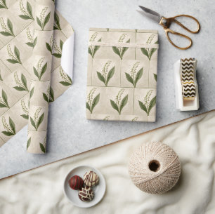 Papier Cadeau Aquarelle Muguet