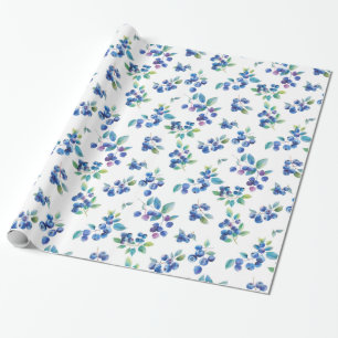 Papier Cadeau Aquarelle Myrtille