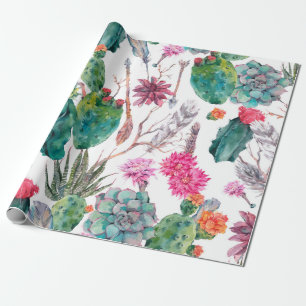 Papier Cadeau Aquarelle naturelle vintage exotique motif transpa