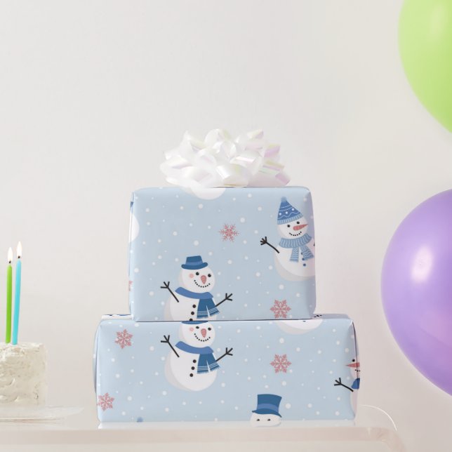 Papier Cadeau Aquarelle Noël joli Snowmen Snowman Art (Cadeaux de fête)
