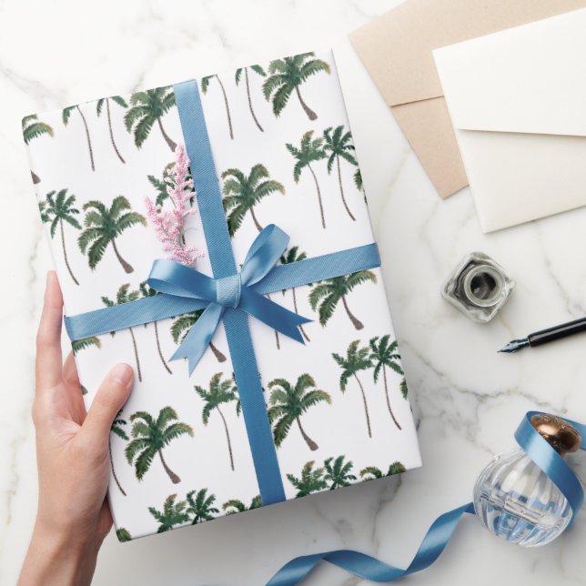 Papier Cadeau Aquarelle Palm Trees Motif tropical (Cadeaux)
