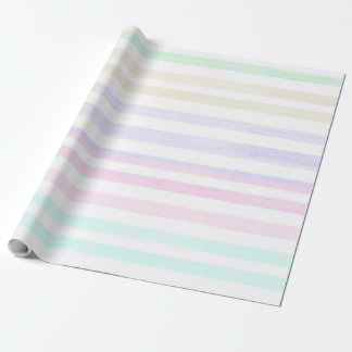 Papier Cadeau Aquarelle Pastel Arc-en-ciel papier rayé 4