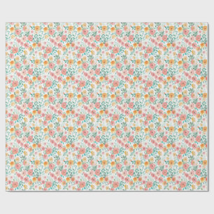 Papier Cadeau Aquarelle Pastel Floral