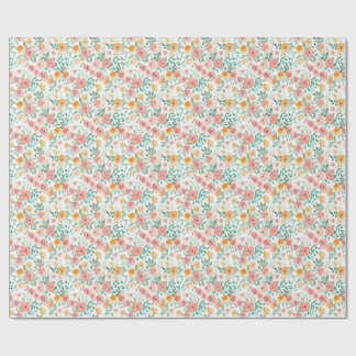 Papier Cadeau Aquarelle Pastel Floral
