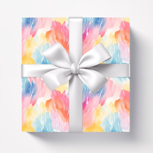 Papier Cadeau Aquarelle Pastel Rainbow Abstraite