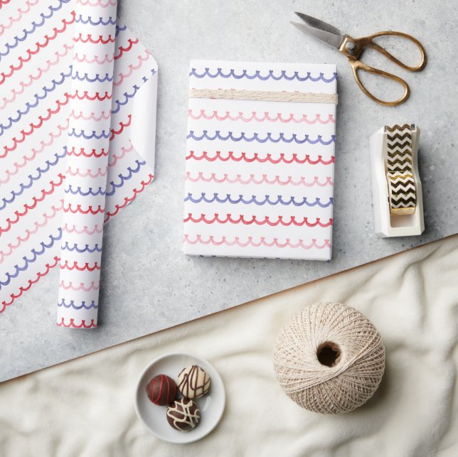 Papier Cadeau Aquarelle Patriotic Bunting Squiggles (Artisanat)