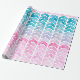 Papier Cadeau Aquarelle peinte à la main dégradé géométriqu