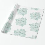 Papier Cadeau Aquarelle Peinte à la main Succulent Echeveria Ver<br><div class="desc">Papier d'emballage cadeau artistique et minime avec notre aquarelle peinte à la main,  succulente echeveria,  idéal pour les mariages,  douches nuptiales,  baby showers,  etc.</div>