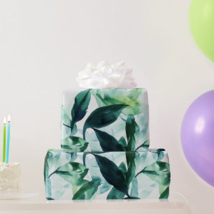 Papier Cadeau Aquarelle plante de la maison tropicale