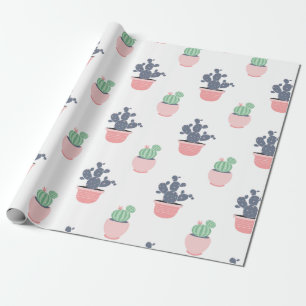 Papier Cadeau Aquarelle Plantes succulents