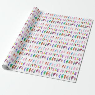 Papier Cadeau Aquarelle Plumes : Belle Collection Vintage.