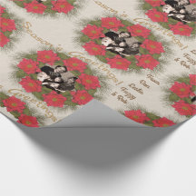 Aquarelle Poinsettia Wreath avec votre photo