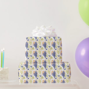 Papier Cadeau Aquarelle Raisins blancs et noirs
