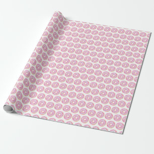 Papier Cadeau Aquarelle rose arroser Motif des beignets