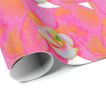Papier Cadeau Aquarelle rose orange Orchidée peinture<br><div class="desc">Romantique aquarelle tropicale peinture florale. Oeuvres d'art originales,  orchidées roses et oranges.</div>