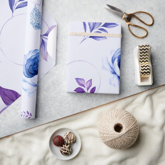 Papier Cadeau Aquarelle Roses 31 (Artisanat)