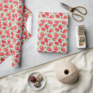 Papier Cadeau Aquarelle Rouge fraise Abstraite