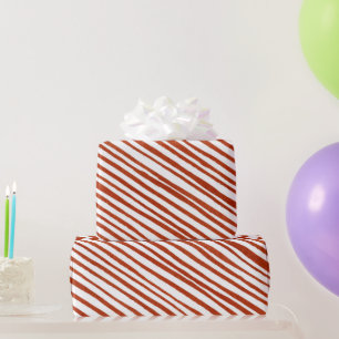 Papier Cadeau Aquarelle rustique Rouge rayures de Noël Envelopp