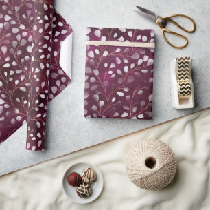 Papier Cadeau Aquarelle Snowdrops Plum/Copper ID726