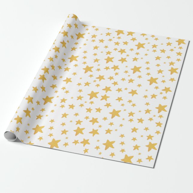 Papier Cadeau Aquarelle Stars Envelopper cadeau de Noël (Déroulé)