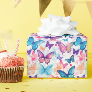 Papier Cadeau Aquarelle Style coloré Whimsical Papillon