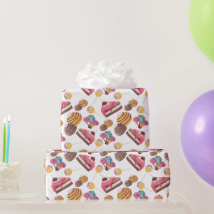 Papier Cadeau Aquarelle Sweet Candy Land Motif