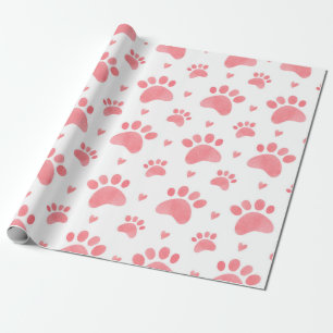 Papier Cadeau Aquarelle transparente motif des pattes de chat