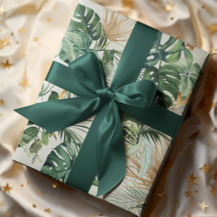 Papier Cadeau Aquarelle verte Papier d'enveloppement Feuille tro