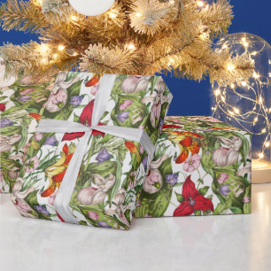 Papier Cadeau Aquarelle Vintage colorée Motif floral