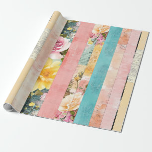 Papier Cadeau Aquarelle vintage Floral Abstrait Motif (17)