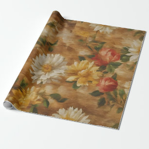 Papier Cadeau Aquarelle Vintage Floral Collection populaire