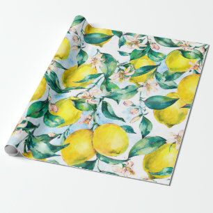 Papier Cadeau Aquarelle vintage sans couture motif, branche fr