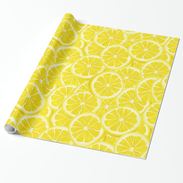 Papier Cadeau Aquarelles de citron (Déroulé)