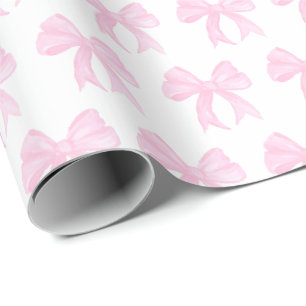Papier Cadeau Aquarelles roses Preppy