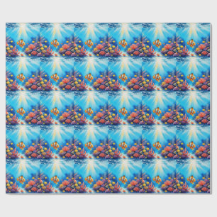 Papier Cadeau Aquarium d'eau sous-marine Nom personnalisé Annive