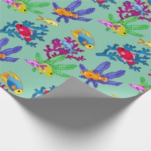 Papier Cadeau Aquarium Fish Plage Tropicale Plage Plutôt Fantast