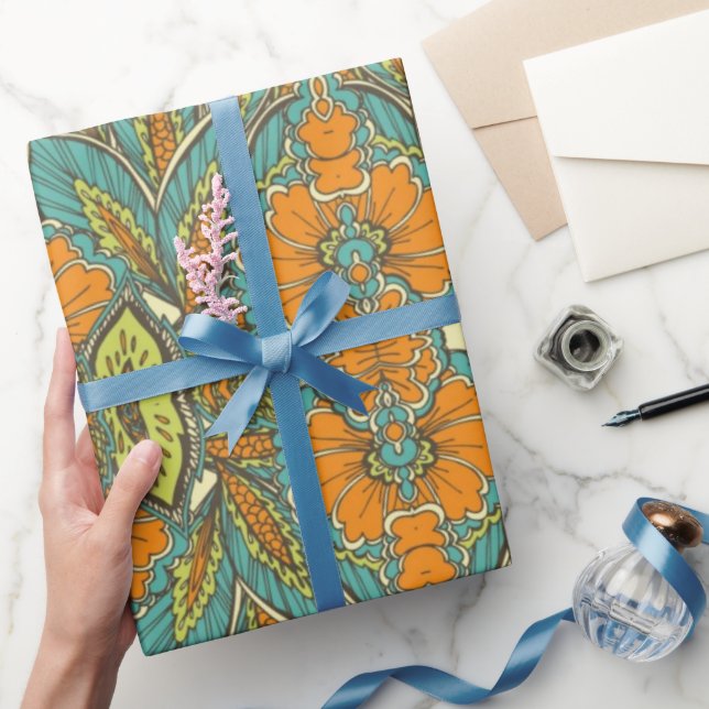 Papier Cadeau Arabe Boho élégant Floral Peacock marocain (Cadeaux)