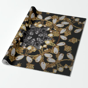 Papier Cadeau arabesques de style oriental. Vintage. Dentelle br