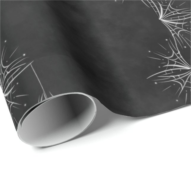 Papier Cadeau Araignée en damier d'Halloween Cute Motif à thème (Coin rond)