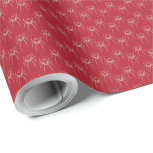 Papier Cadeau Araignée - Rouge de sang et Blanc d'os