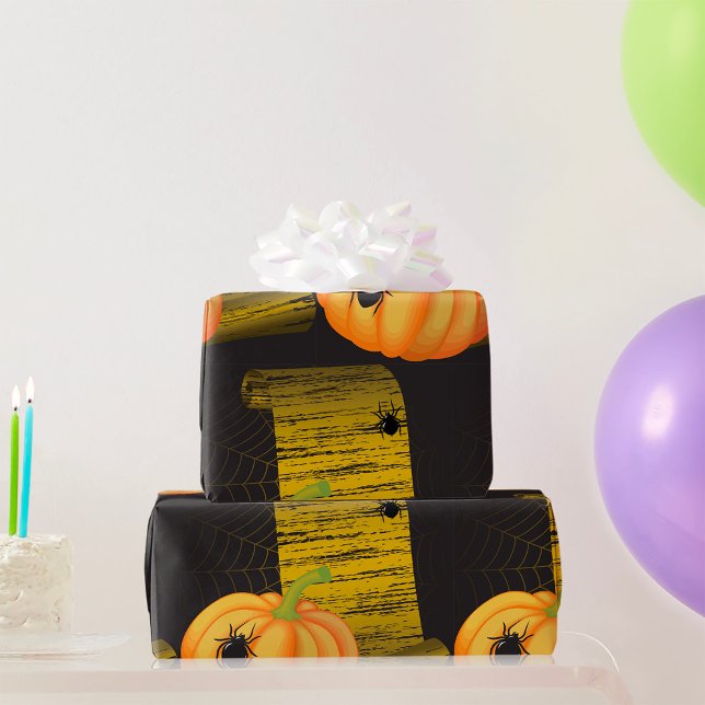 Papier Cadeau Araignées Et Citrouilles (Créateur téléchargé)