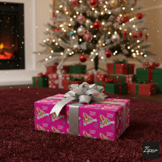 Papier Cadeau Arbre à Bonbons Fantaisiste