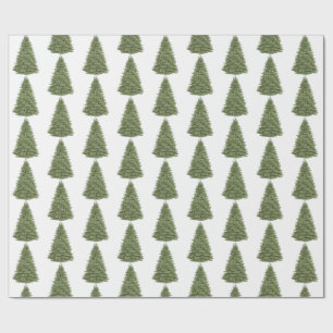 Papier Cadeau Arbre à pin vert Noël