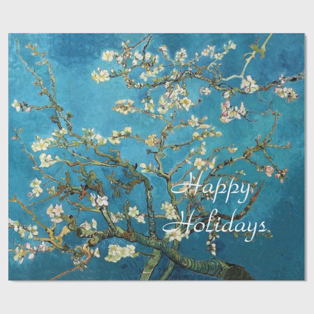 Papier Cadeau Arbre aux amandes en fleurs, Vincent van Gogh. (Plat)