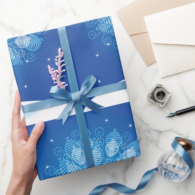 Papier Cadeau Arbre Blanc Dans La Neige (Créateur téléchargé)