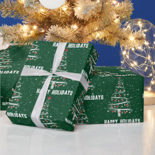 Papier Cadeau Arbre de baseball de Noël et Chaussettes rouges